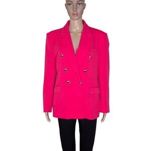 Zara Glen 549 Womens Pink Double Breasted Office Career Blazer Jacket Sz XL